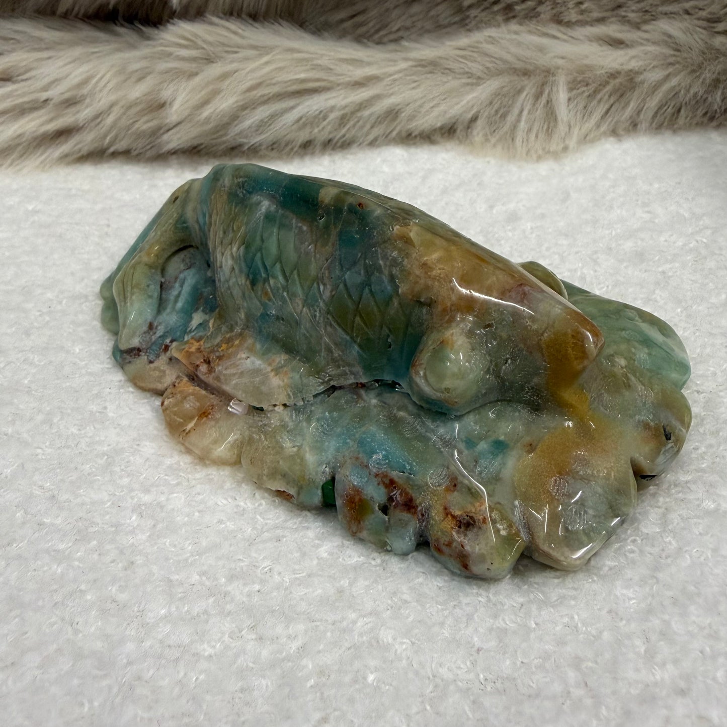 Blue Jasper Fish Carving