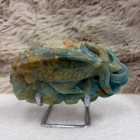 Blue Jasper Fish Carving