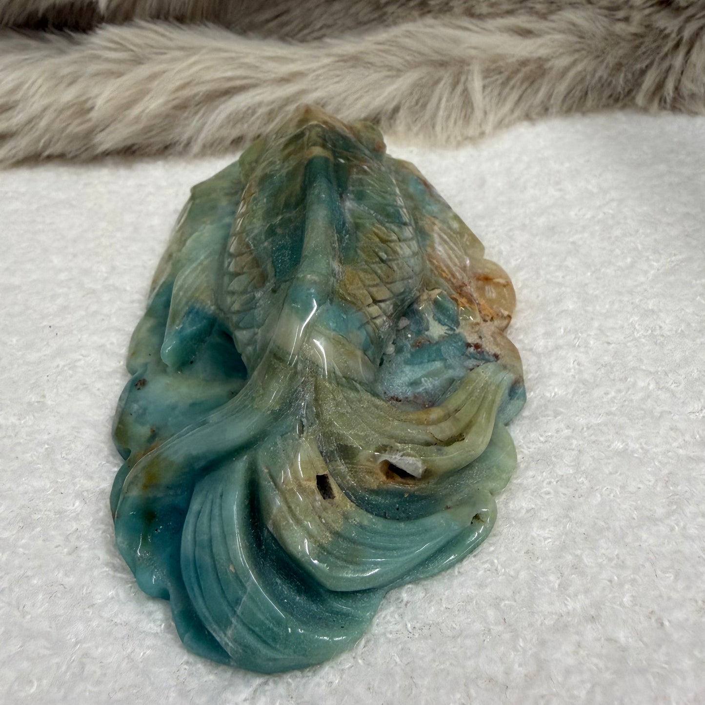Blue Jasper Fish Carving