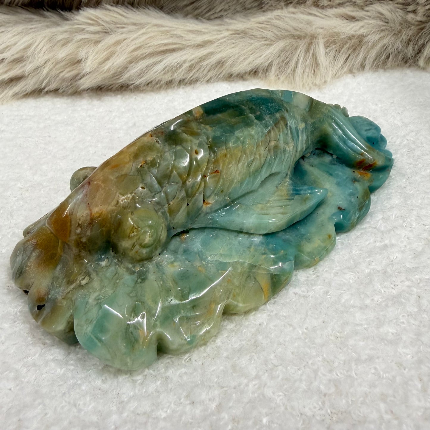 Blue Jasper Fish Carving