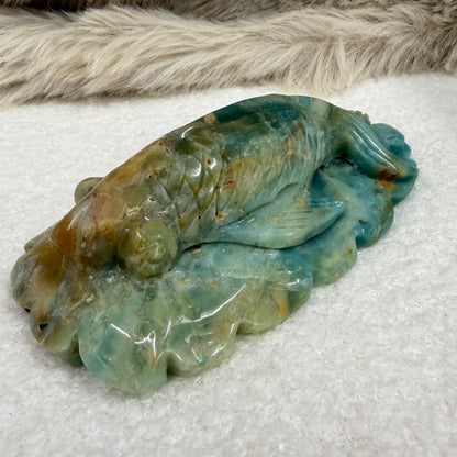 Blue Jasper Fish Carving