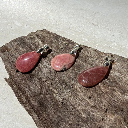 Rhodochrosite Teardrop Pendants