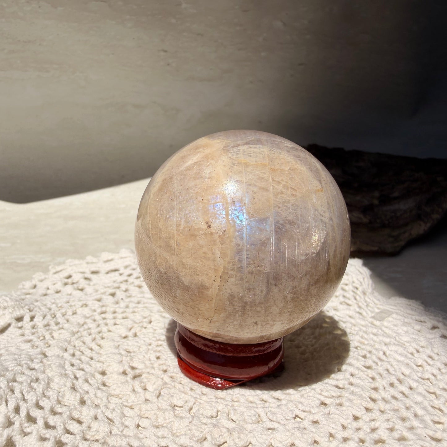Peach Moonstone Sphere - 3
