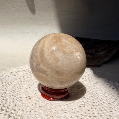 Peach Moonstone Sphere - 3