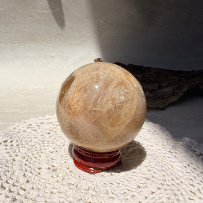 Peach Moonstone Sphere - 2