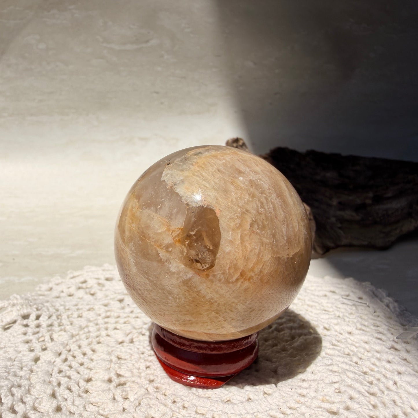 Peach Moonstone Sphere - 2