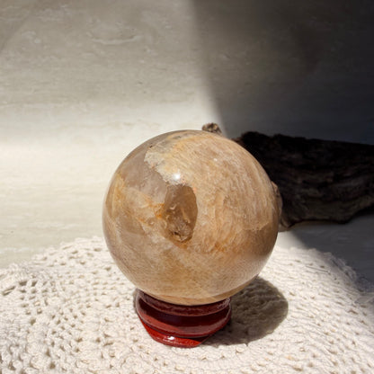 Peach Moonstone Sphere - 2
