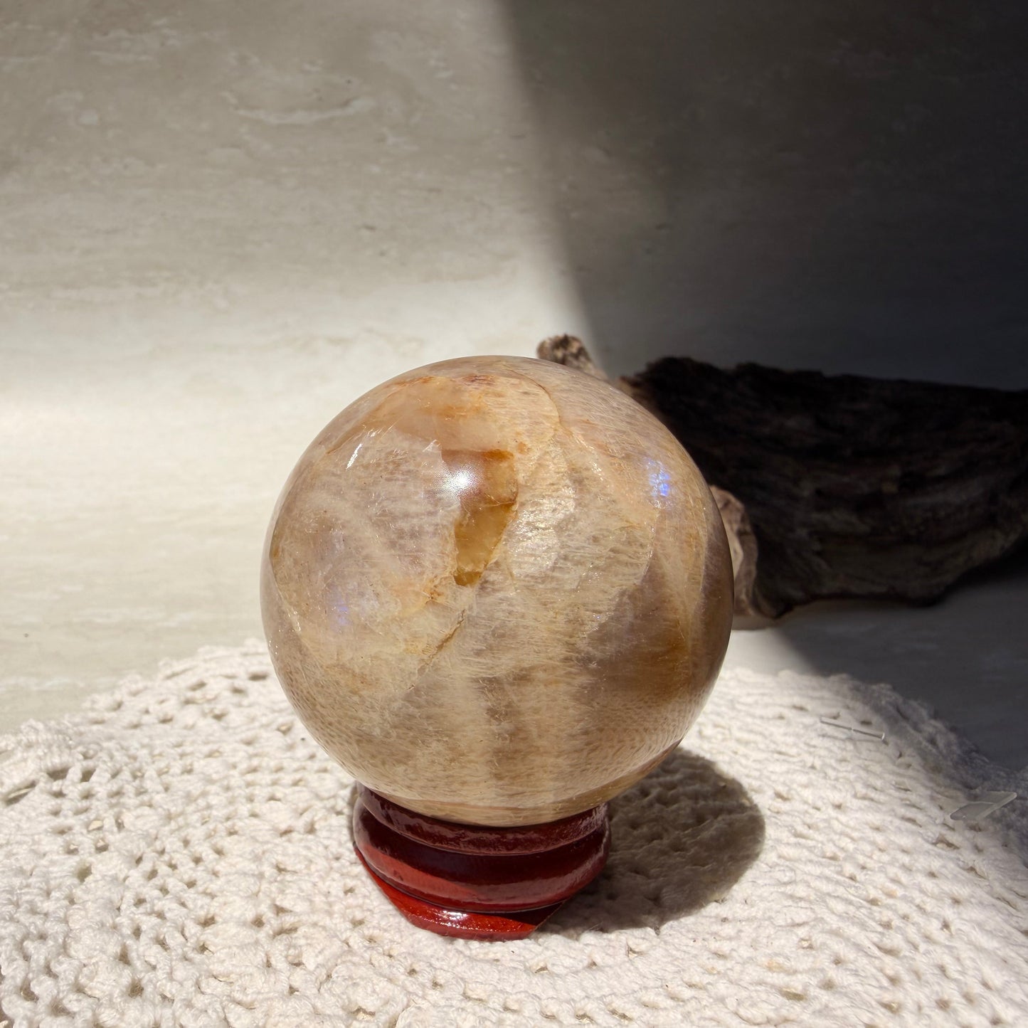 Peach Moonstone Sphere - 2