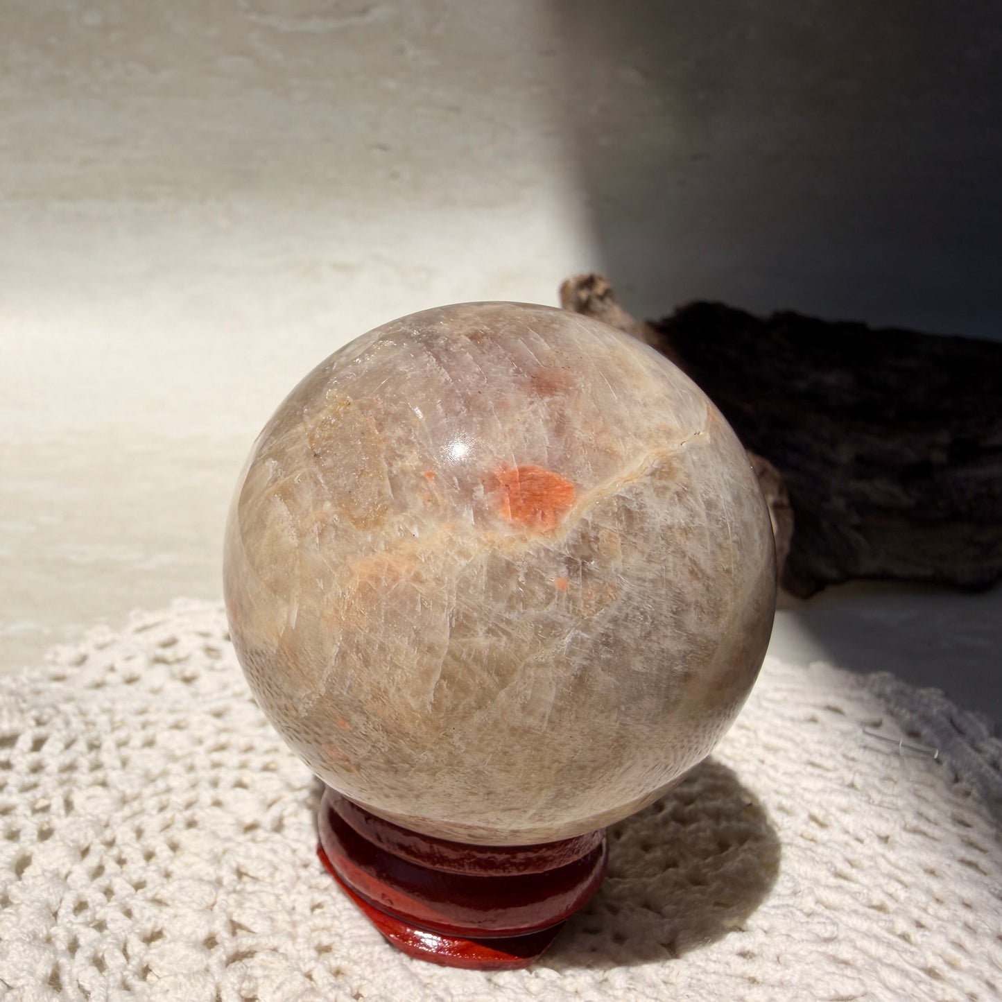 Peach Moonstone Sphere - 1