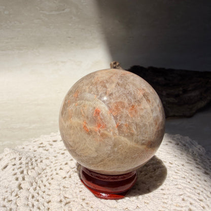 Peach Moonstone Sphere - 1