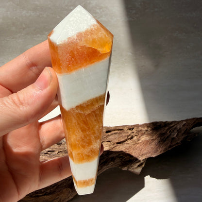 Orange Calcite Wand