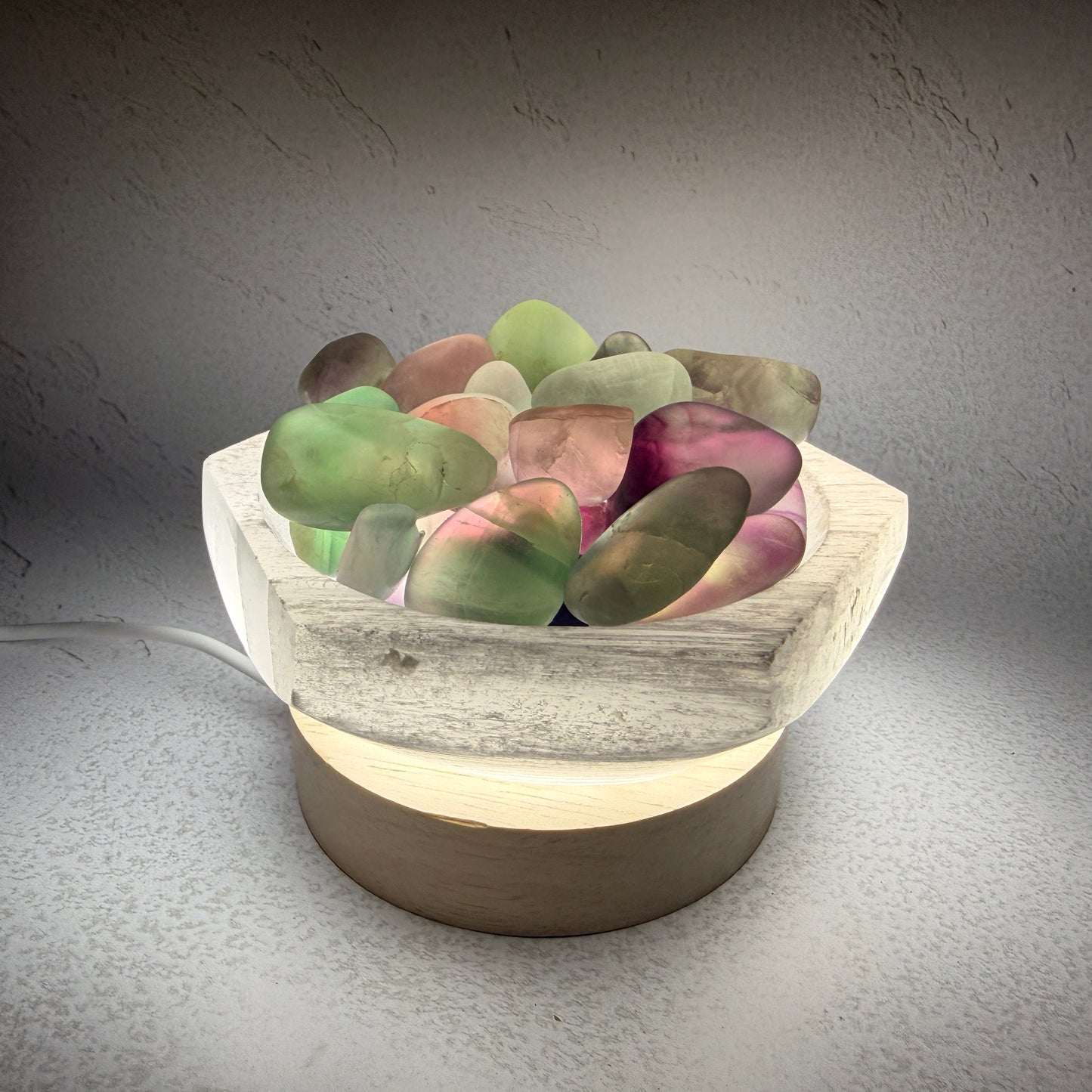 Fluorite tumble fire bowl