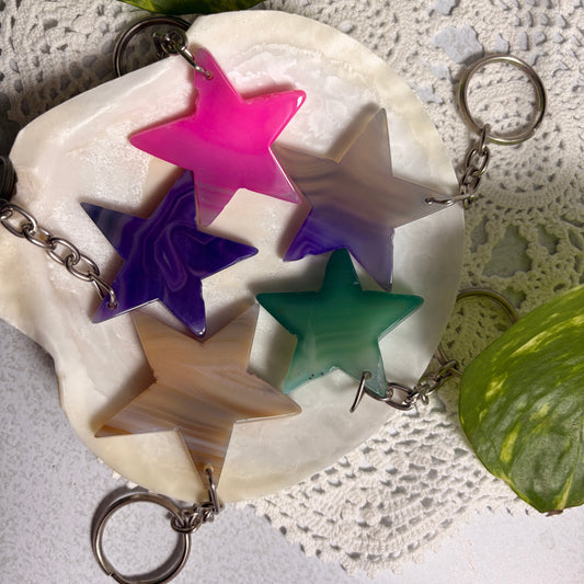 Dyed Agate Keyrings