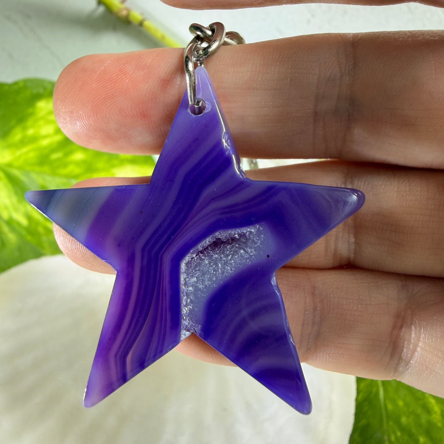 Dyed Agate Keyrings