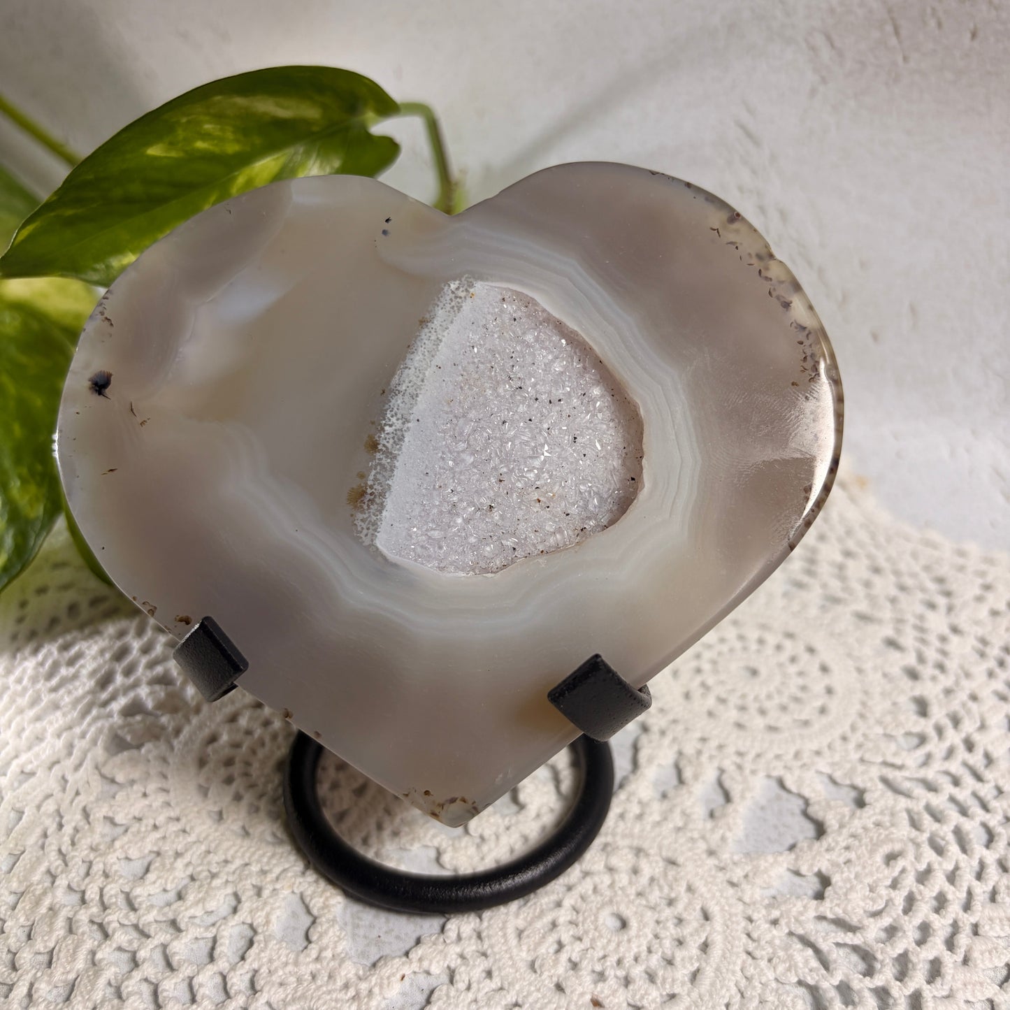 Dendritic Druzy Agate Heart 2