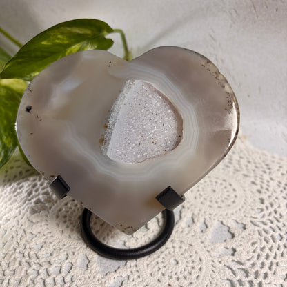 Dendritic Druzy Agate Heart 2