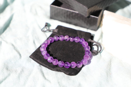 Amethyst Bead Bracelet 8 mm