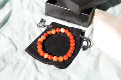 Carnelian Bead Bracelet 8 mm