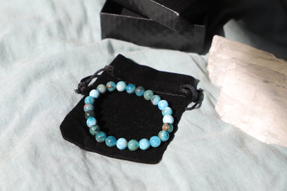 Blue Apatite bead bracelet 8mm
