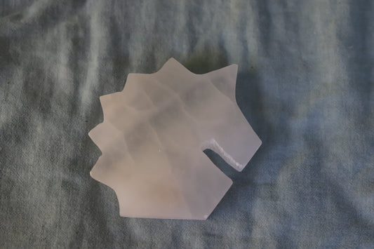 Selenite unicorn plate