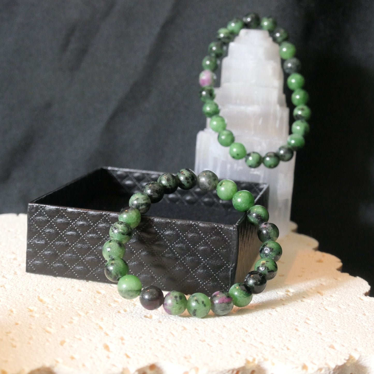Ruby Zoisite Bead Bracelet 8mm