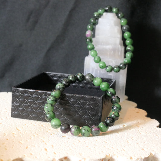 Ruby Zoisite Bead Bracelet 8mm