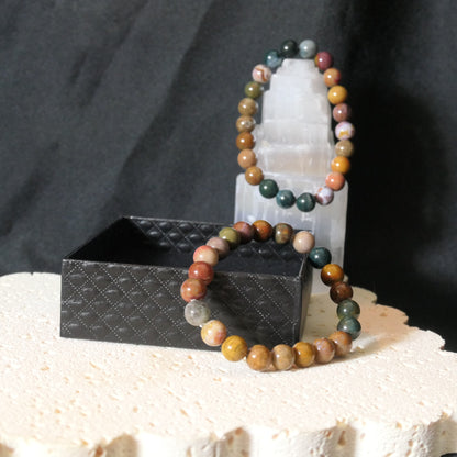 Ocean Jasper Bead Bracelet 8mm