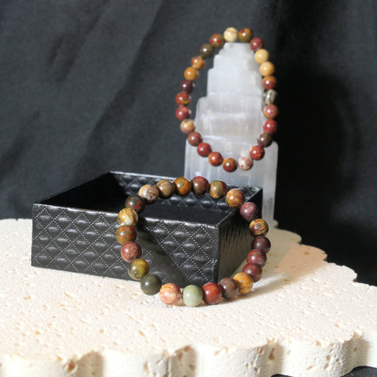 Cherry Creek Jasper Bead Bracelet 8mm