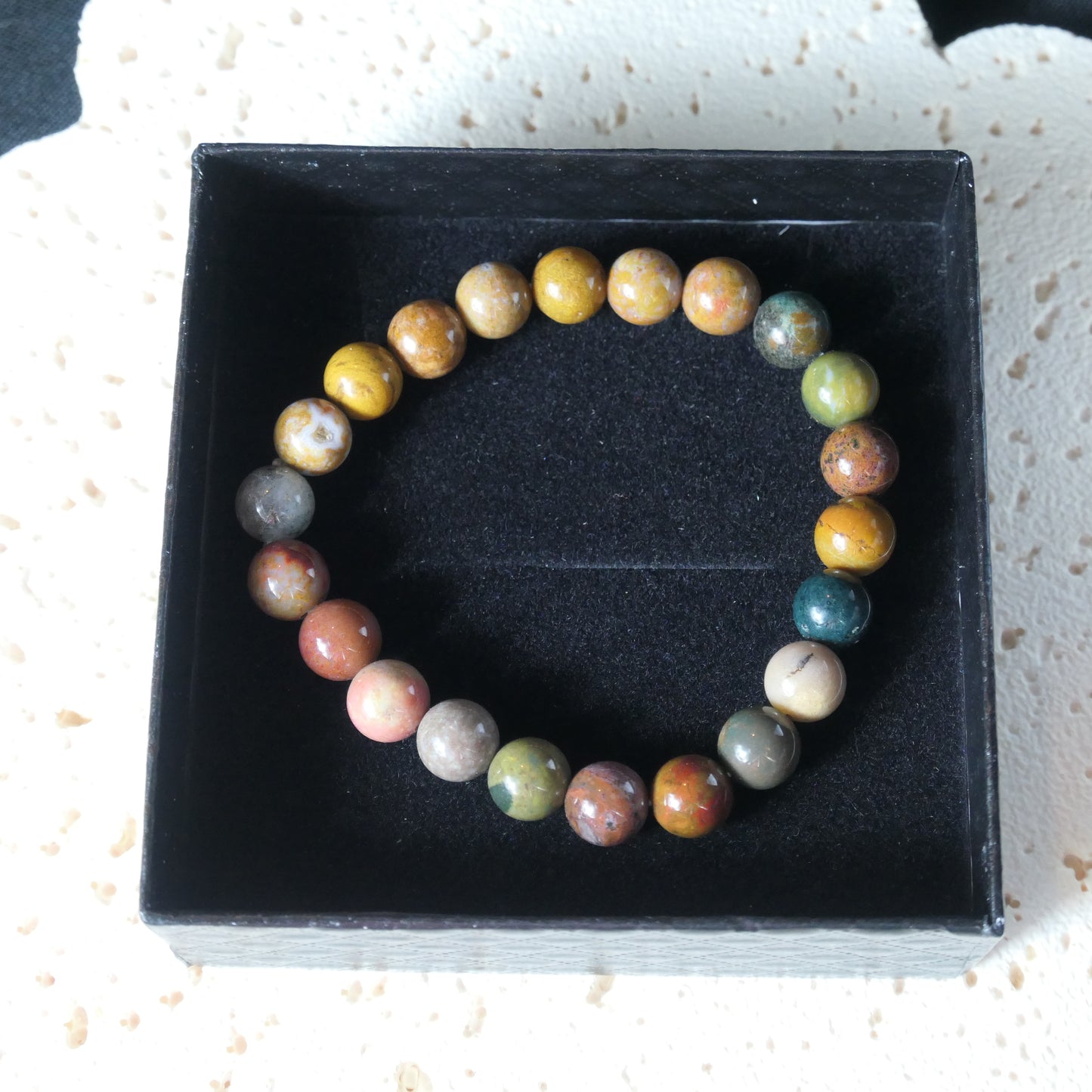 Ocean Jasper Bead Bracelet 8mm