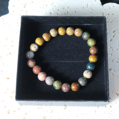Ocean Jasper Bead Bracelet 8mm