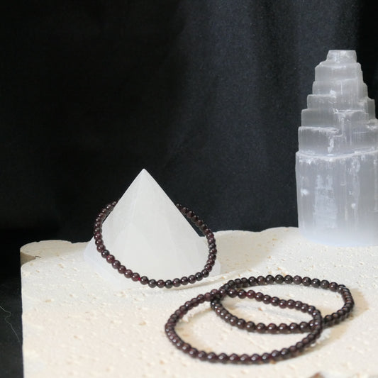 Garnet Bead Bracelet 4mm