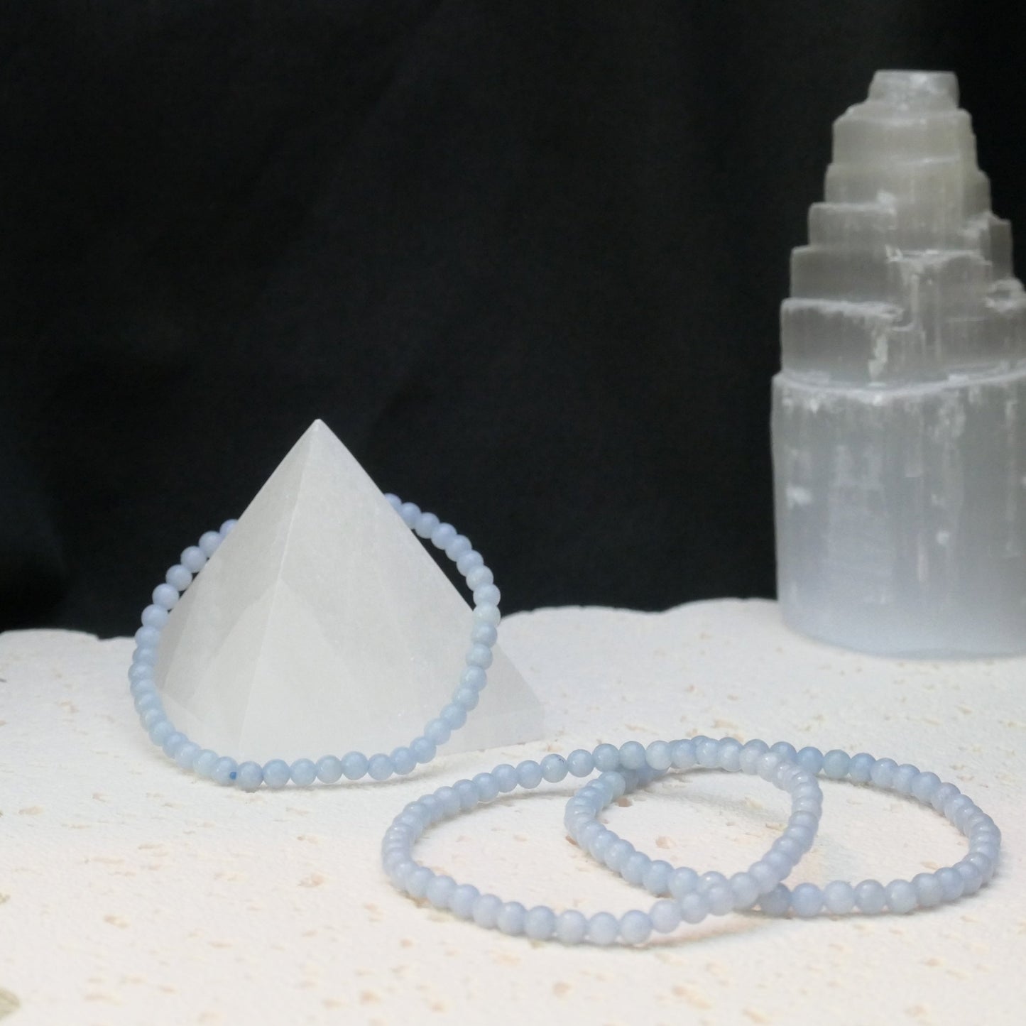 Angelite Bead Bracelet 4mm