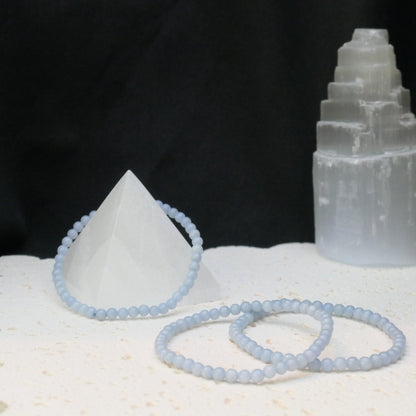 Angelite Bead Bracelet 4mm