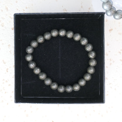 Pyrite Beaded Bracelet 8mm
