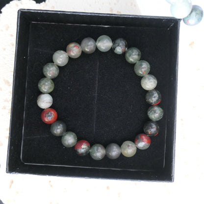 Blood Stone Beaded Bracelet 8mm