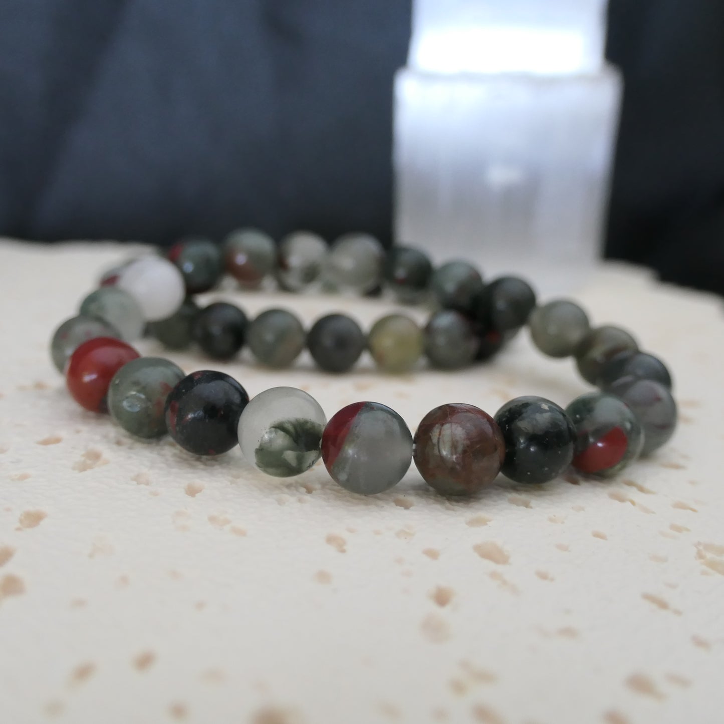 Blood Stone Beaded Bracelet 8mm