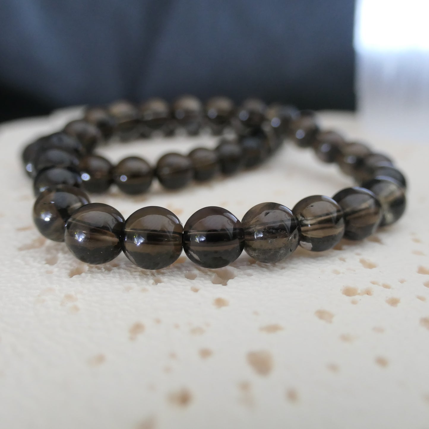 Smoky Quartz Beaded Bracelet 8mm