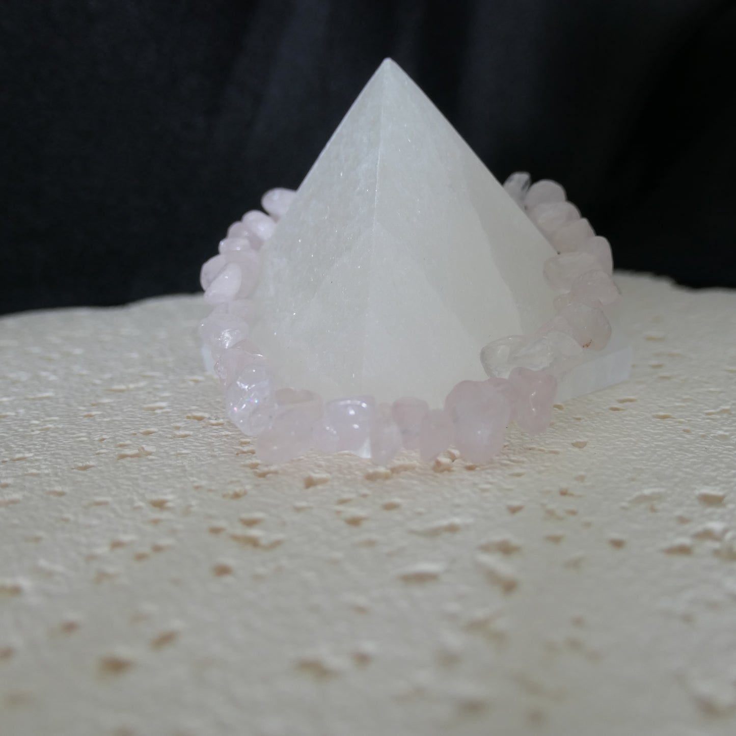 Rose Quartz Chip Bracelet - Adjustable