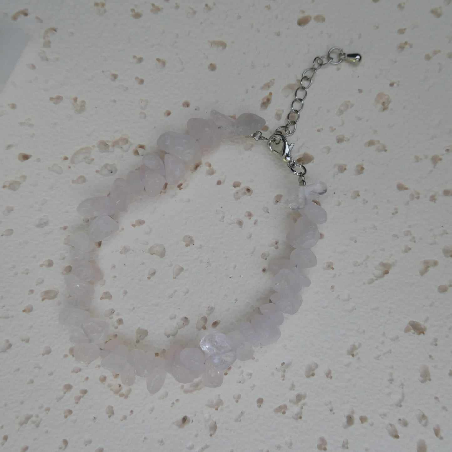 Rose Quartz Chip Bracelet - Adjustable