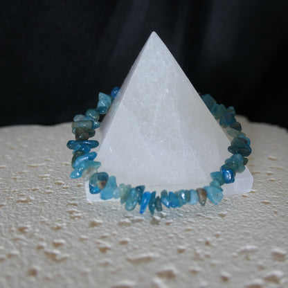 Blue Apatite Chip Bracelet - Adjustable