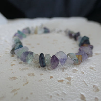 Rainbow Fluorite Chip Bracelet - Adjustable