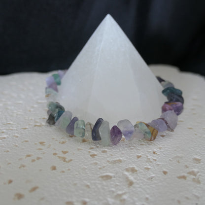 Rainbow Fluorite Chip Bracelet - Adjustable