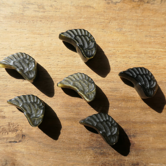 Gold Sheen Obsidian Angel Wings