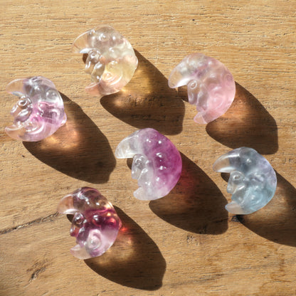 Fluorite Moon with Bunny - mini