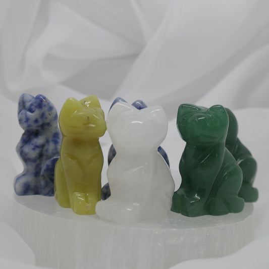 Clear Quartz Cat Carving