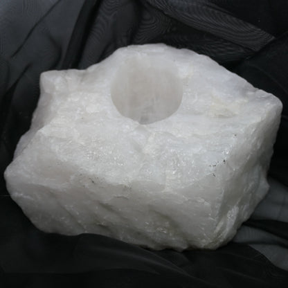 Quartz tealigh candle / plant holder