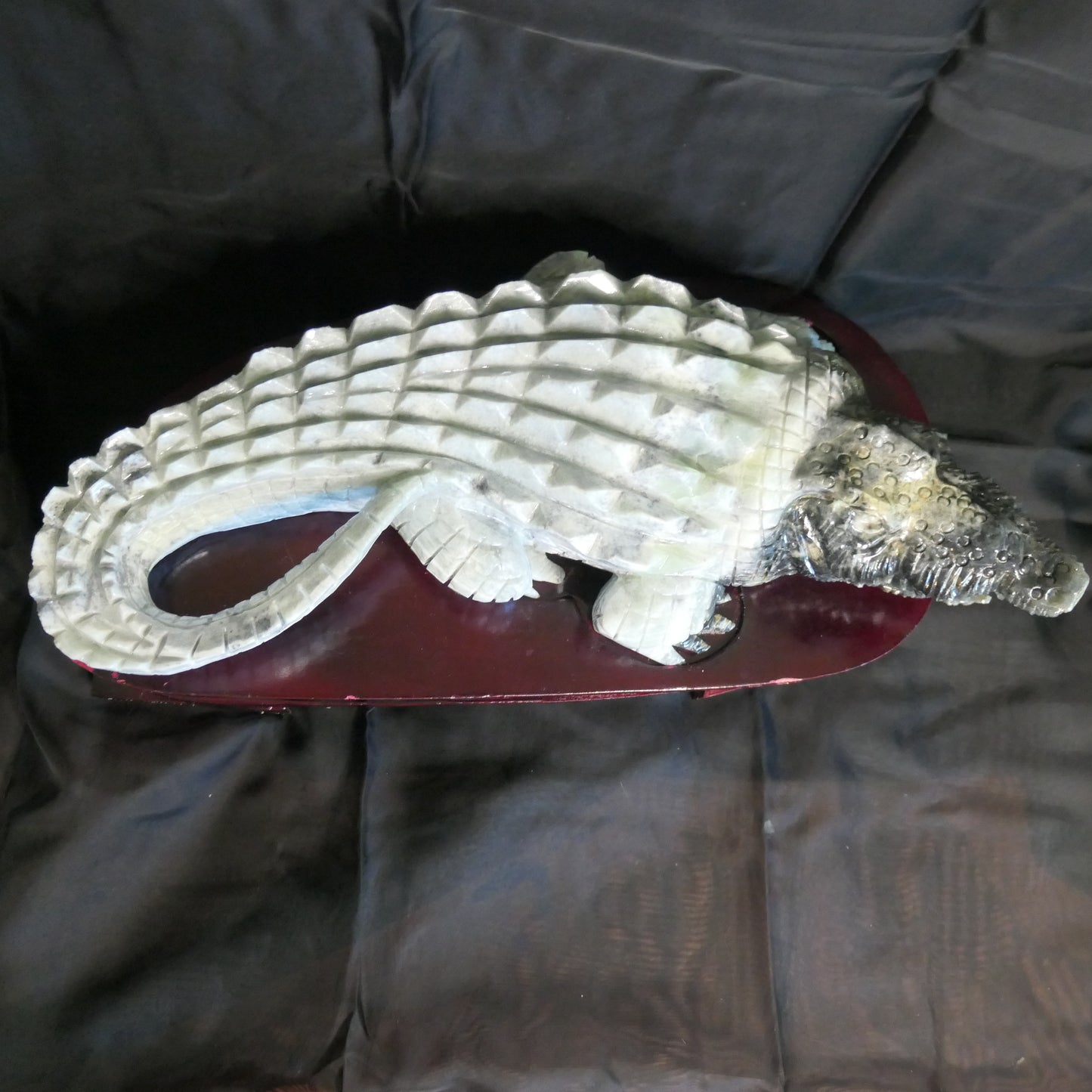 'Murry' Serpentine Crocodile Carving