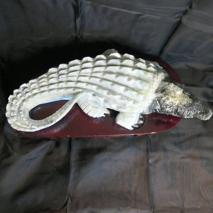 'Murry' Serpentine Crocodile Carving