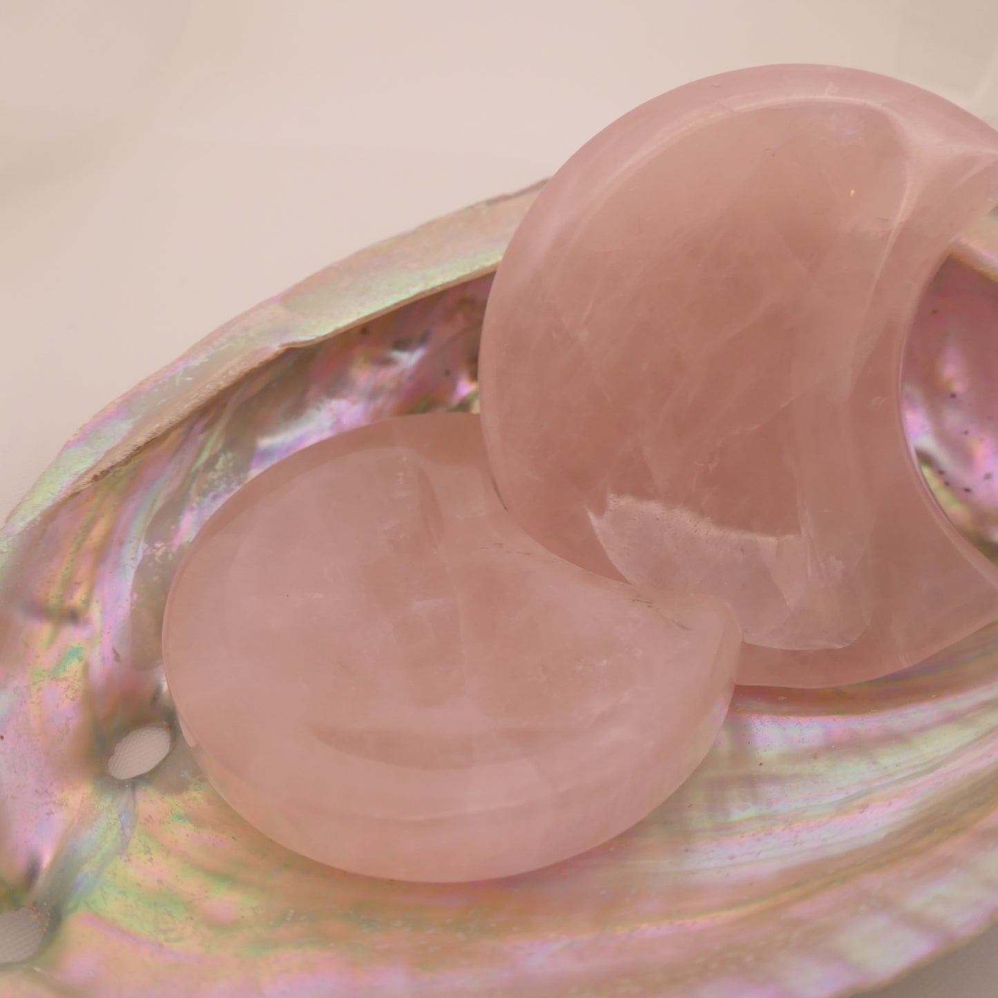 Rose quartz moon bowl
