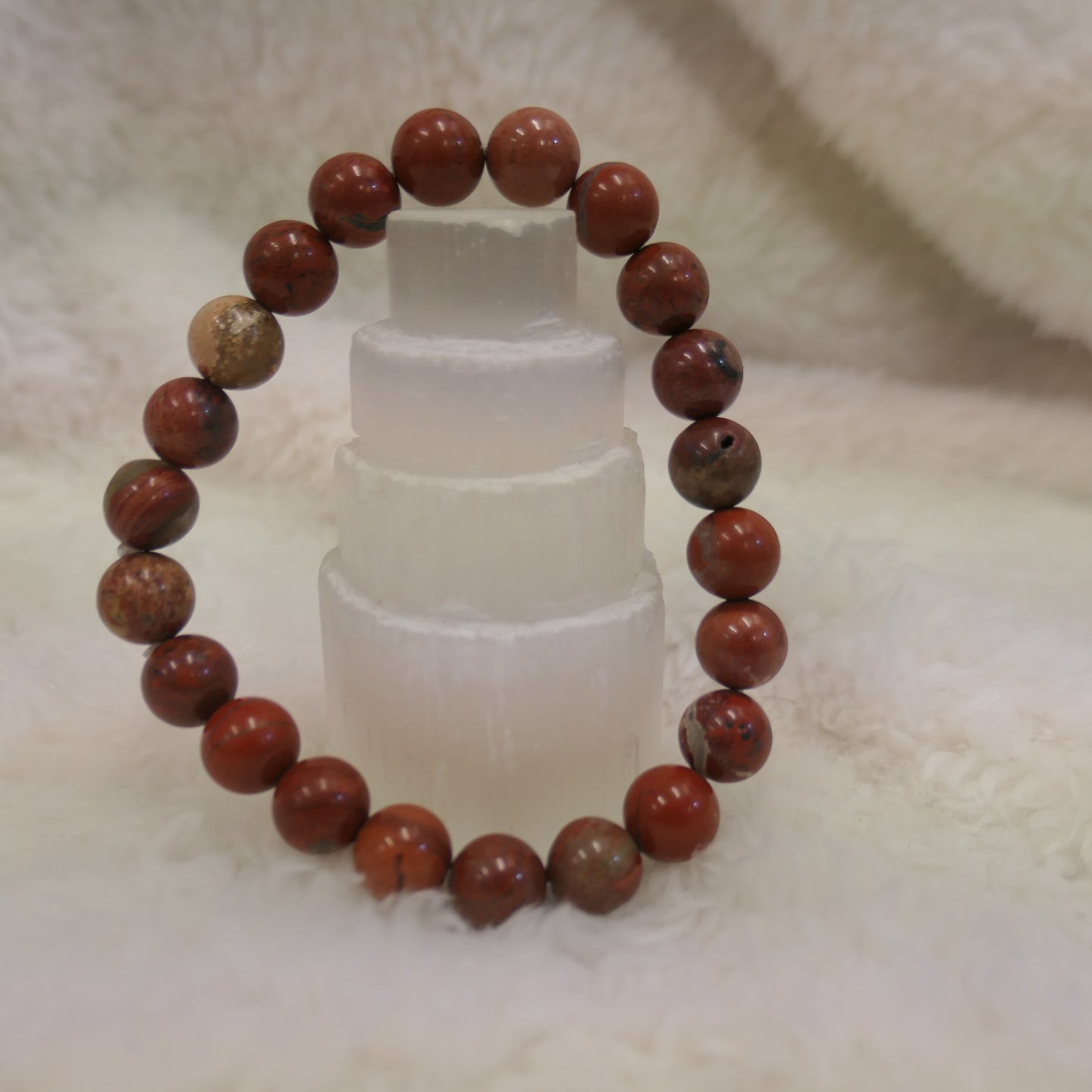 Red Jasper Beaded Bracelet 8mm